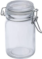 Δοχείο γυάλινο με αεροστεγές κλείσιμο 200 ml. Υ11,5xØ9εκ.