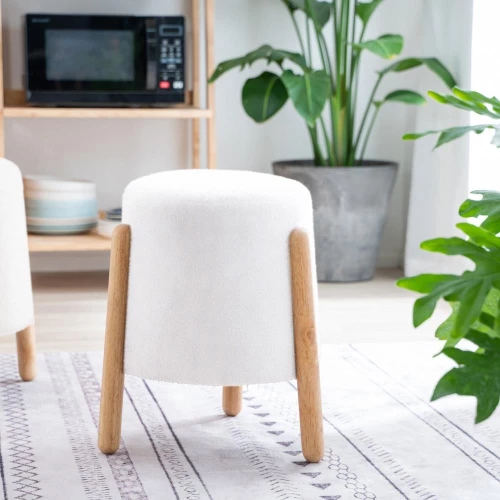 Σκαμπό Nextdeco Natural λευκό Υ46,5x38x37,5εκ.