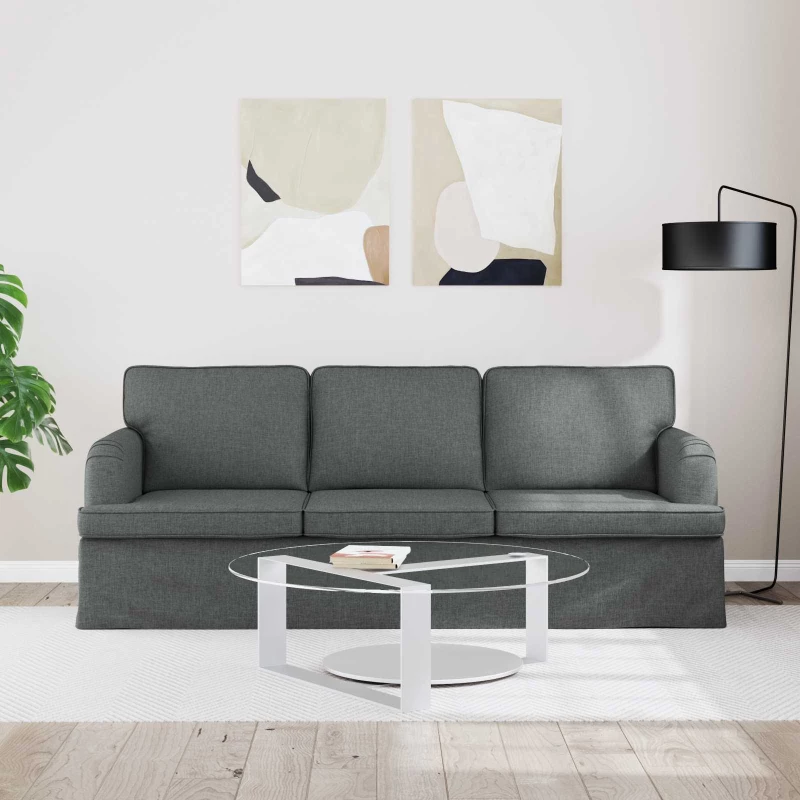 vidaXL Καναπές Σκούρο Γκρι 201 x 80 x 85 εκ ύφασμα