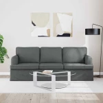 vidaXL Καναπές Σκούρο Γκρι 201 x 80 x 85 εκ ύφασμα