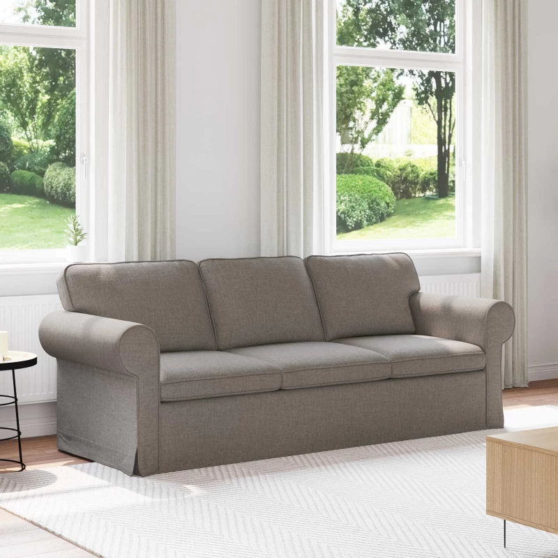 vidaXL Καναπές Taupe 215 x 82 x 80 εκ ύφασμα