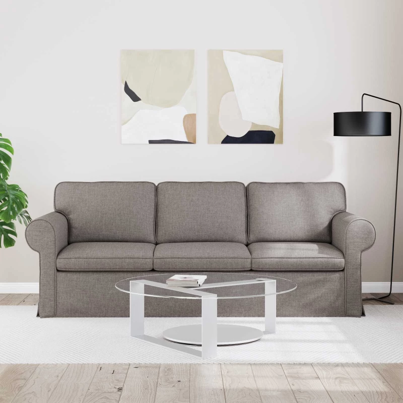 vidaXL Καναπές Taupe 215 x 82 x 80 εκ ύφασμα
