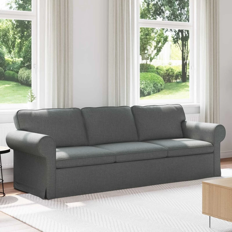 vidaXL Καναπές Σκούρο Γκρι 245 x 82 x 80 εκ ύφασμα