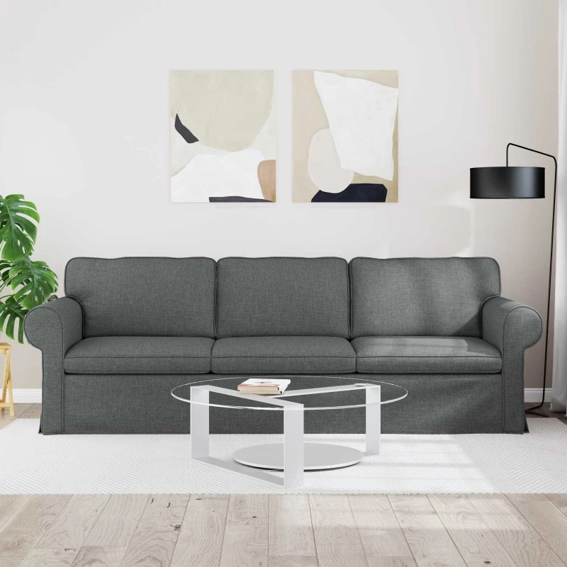 vidaXL Καναπές Σκούρο Γκρι 245 x 82 x 80 εκ ύφασμα