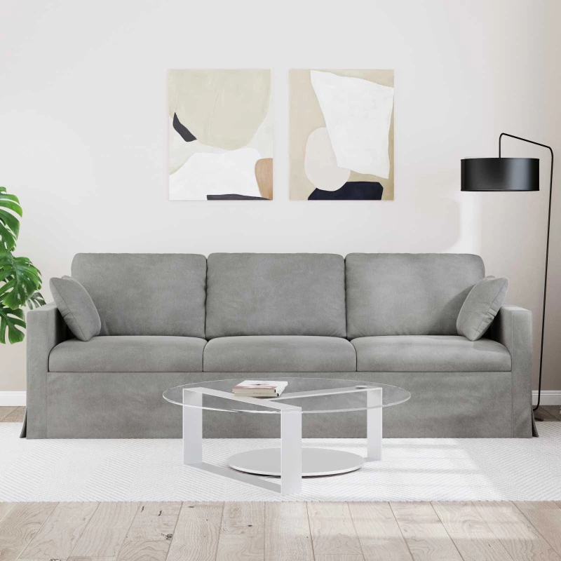 vidaXL Καναπές Ανοιχτό γκρι 228 x 78 x 80 εκ Βελούδο