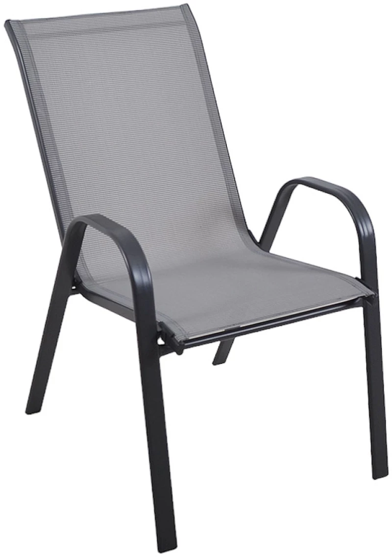 Πολυθρόνα κήπου "Roby" μέταλλο γκρι-textilene γκρι 55x75x95