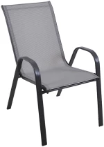 Πολυθρόνα κήπου "Roby" μέταλλο γκρι-textilene γκρι 55x75x95