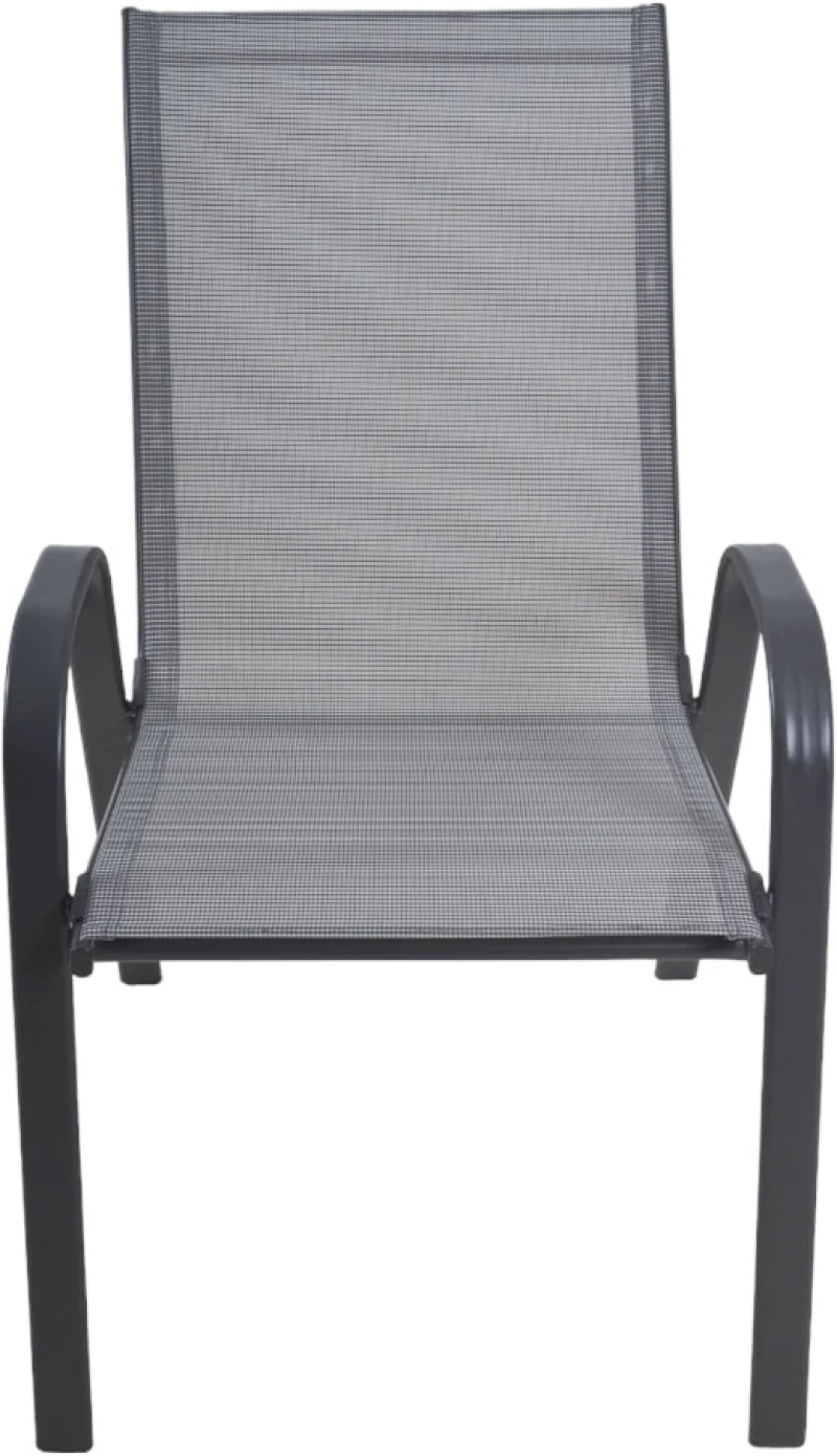Πολυθρόνα κήπου "Roby" μέταλλο γκρι-textilene γκρι 55x75x95