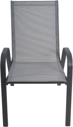 Πολυθρόνα κήπου "Roby" μέταλλο γκρι-textilene γκρι 55x75x95