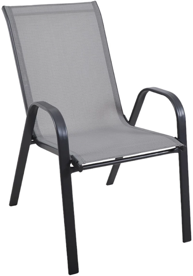 Πολυθρόνα κήπου "Roby" μέταλλο γκρι-textilene γκρι 55x75x95