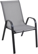 Πολυθρόνα κήπου "Roby" μέταλλο γκρι-textilene γκρι 55x75x95