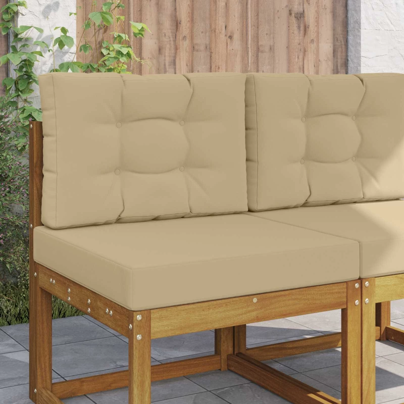 vidaXL Μαξιλάρι Καναπέ Εξωτερικού Χώρου 2 pcs Μπεζ Πολυεστέρας