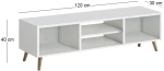 Έπιπλο τηλεόρασης Loren Megapap χρώμα λευκό 120x30x40εκ.