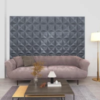 vidaXL Πάνελ τοίχου 24 pcs Οριγκάμι Γκρι 50 x 50 cm Φελιζόλ XPS
