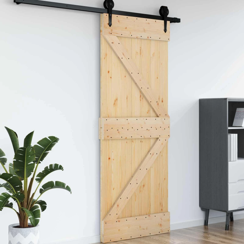 vidaXL Πόρτα NARVIK Φυσικό 70 x 210 cm Συμπαγές Ξύλο Πεύκου