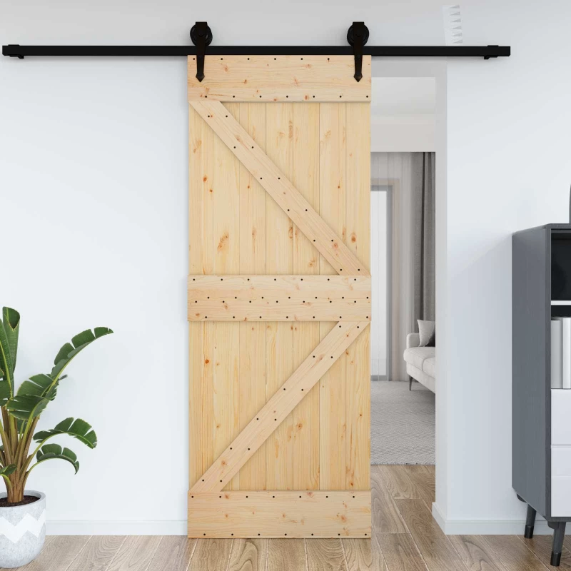 vidaXL Πόρτα NARVIK Φυσικό 70 x 210 cm Συμπαγές Ξύλο Πεύκου