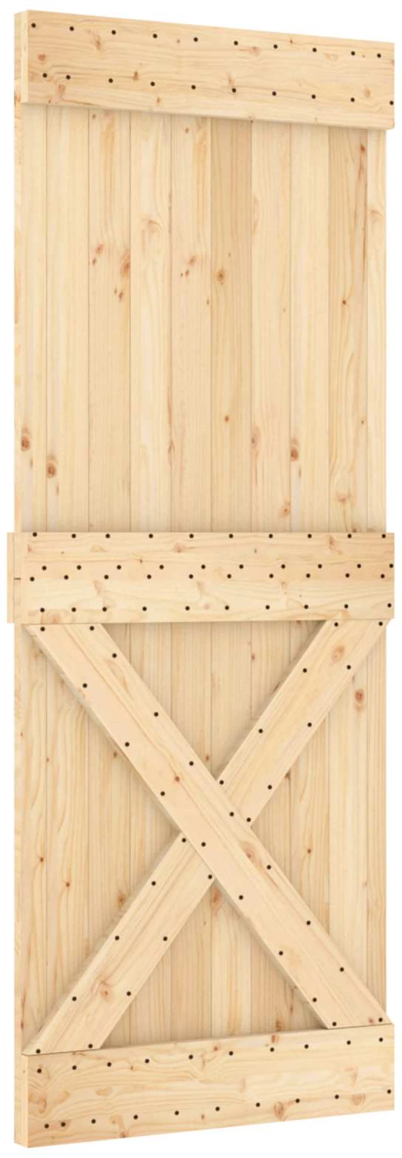 vidaXL Πόρτα NARVIK Φυσικό 80 x 210 cm Συμπαγές Ξύλο Πεύκου
