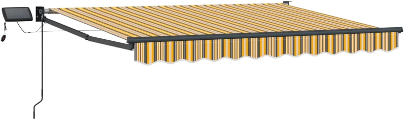 vidaXL Χειροκίνητη αναδιπλούμενη τέντα με LED 3,5 x 2,5 μ