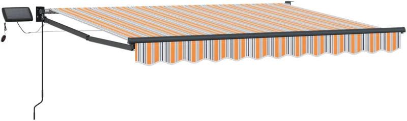vidaXL Χειροκίνητη αναδιπλούμενη τέντα με LED 3,5 x 2,5 μ