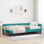 vidaXL Κρεβάτι γωνίας με στρώμα Άλλο 2 pcs Τιρκουάζ Βελούδο