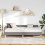 vidaXL Κρεβάτι γωνίας με στρώμα με στρώμα 2 pcs Taupe ύφασμα