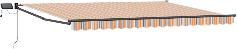 vidaXL Χειροκίνητη αναδιπλούμενη τέντα με LED 4,5 x 3 μ