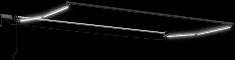 vidaXL Χειροκίνητη αναδιπλούμενη τέντα με LED 5 x 3 m
