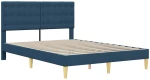 vidaXL Σκελετός κρεβατιού με στρώμα Μπλε 120 x 190 cm ύφασμα
