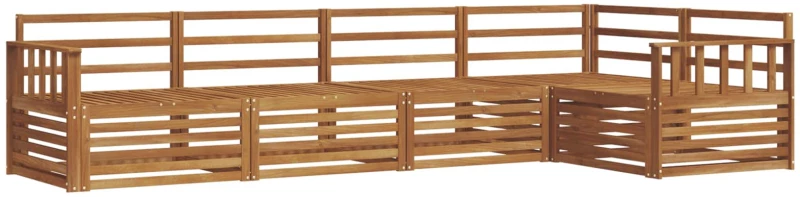 vidaXL Σειρά Καναπέ Εξωτερικού 5 pcs Φυσικό