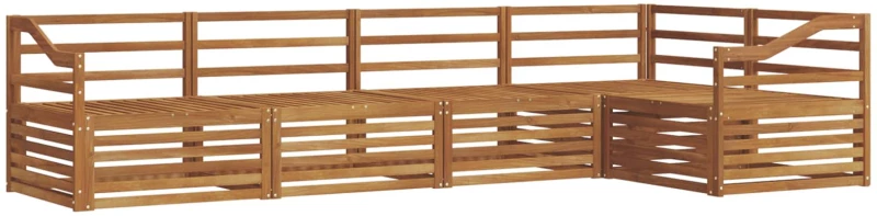 vidaXL Σειρά Καναπέ Εξωτερικού 5 pcs Φυσικό