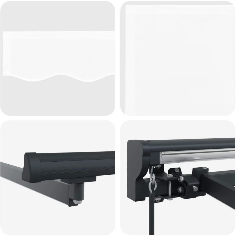 vidaXL Χειροκίνητο πλαίσιο τέντας με LED Άσπρο και Ανθρακί 4,5 x 3,5 μ