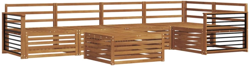 vidaXL Σειρά Καναπέ Εξωτερικού 6 pcs Φυσικό
