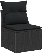 vidaXL Σετ Καναπέ Κήπου με μαξιλάρι 9 pcs Μαύρο συνθετικό ρατάν