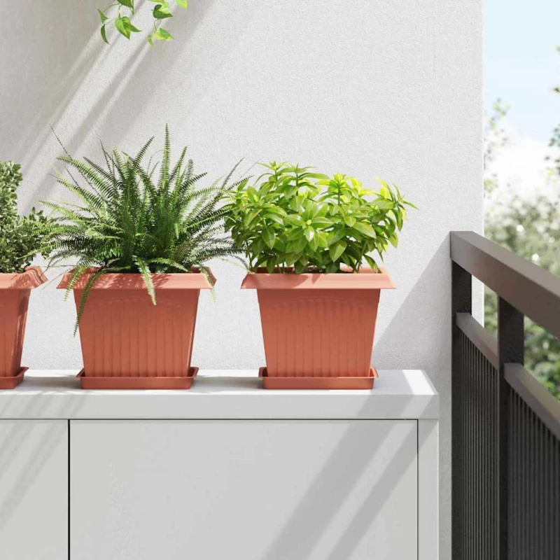 vidaXL Γλάστρες φυτών 6 pcs Κεραμιδί 23 x 23 x 17,5 εκ Πλαστικό