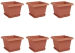 vidaXL Γλάστρες φυτών 6 pcs Κεραμιδί 23 x 23 x 17,5 εκ Πλαστικό