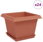 vidaXL Γλάστρες φυτών 24 pcs Κεραμιδί 23 x 23 x 17,5 εκ Πλαστικό