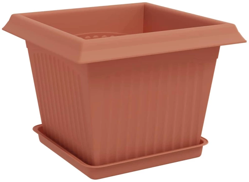vidaXL Γλάστρες φυτών 24 pcs Κεραμιδί 23 x 23 x 17,5 εκ Πλαστικό