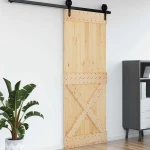 vidaXL Πόρτα NARVIK Φυσικό 90 x 210 cm Συμπαγές Ξύλο Πεύκου