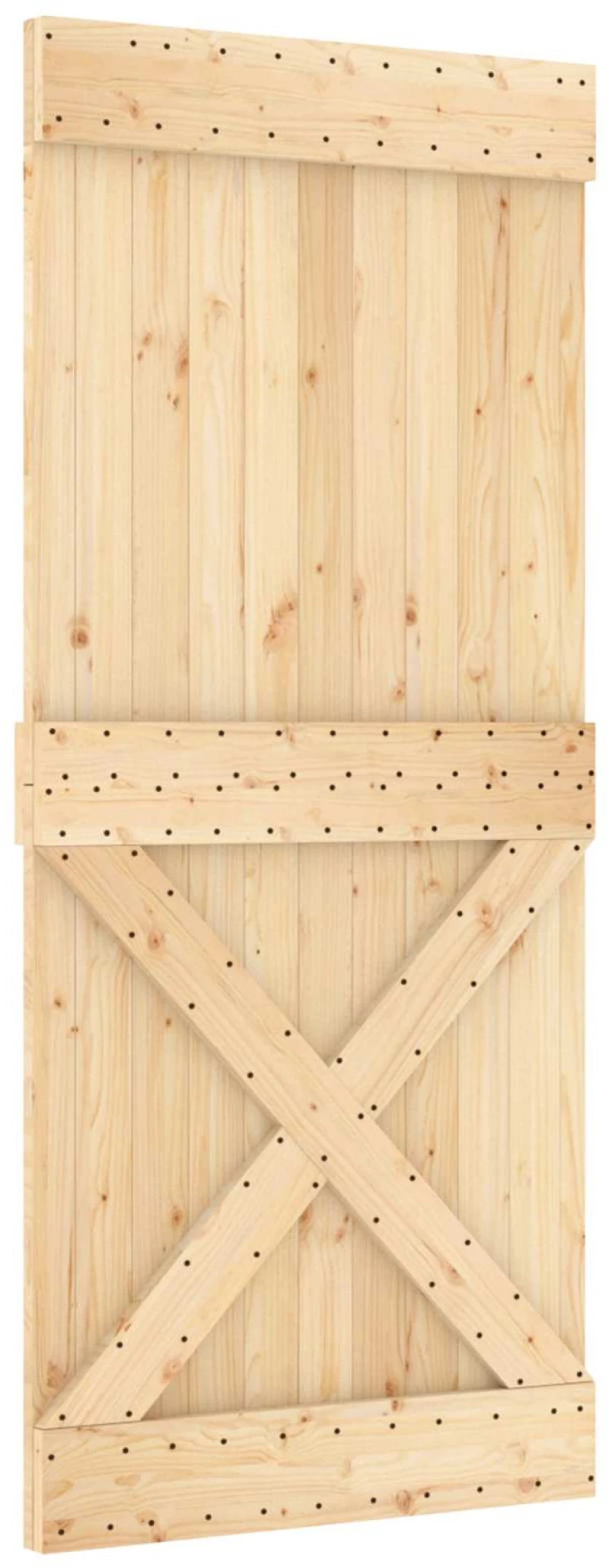 vidaXL Πόρτα NARVIK Φυσικό 90 x 210 cm Συμπαγές Ξύλο Πεύκου