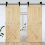 vidaXL Πόρτα NARVIK Φυσικό 90 x 210 cm Συμπαγές Ξύλο Πεύκου