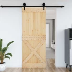vidaXL Πόρτα NARVIK Φυσικό 90 x 210 cm Συμπαγές Ξύλο Πεύκου