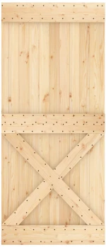 vidaXL Πόρτα NARVIK Φυσικό 90 x 210 cm Συμπαγές Ξύλο Πεύκου