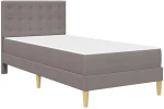 vidaXL Σκελετός κρεβατιού με στρώμα Taupe 80 x 200 cm ύφασμα