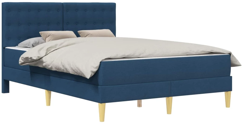 vidaXL Σκελετός κρεβατιού με στρώμα Μπλε 120 x 200 cm ύφασμα