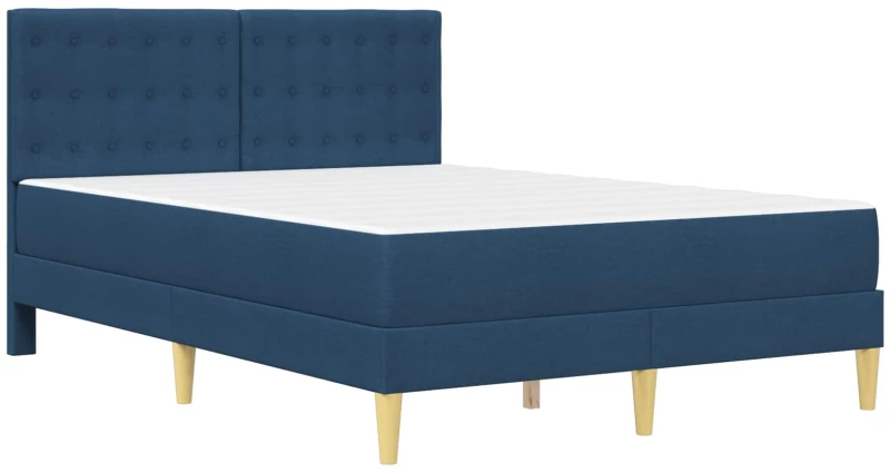 vidaXL Σκελετός κρεβατιού με στρώμα Μπλε 120 x 200 cm ύφασμα