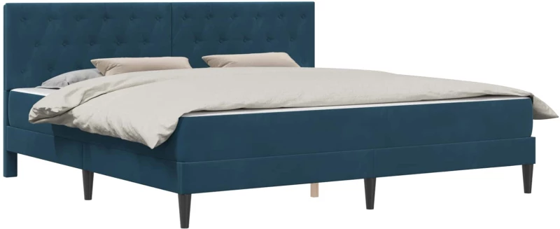 vidaXL Σκελετός κρεβατιού με στρώμα Μπλε 180 x 200 cm Βελούδο