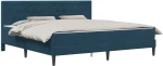 vidaXL Σκελετός κρεβατιού με στρώμα Μπλε 180 x 200 cm Βελούδο