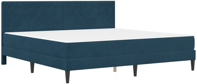 vidaXL Σκελετός κρεβατιού με στρώμα Μπλε 180 x 200 cm Βελούδο
