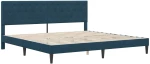vidaXL Σκελετός κρεβατιού με στρώμα Μπλε 180 x 200 cm Βελούδο