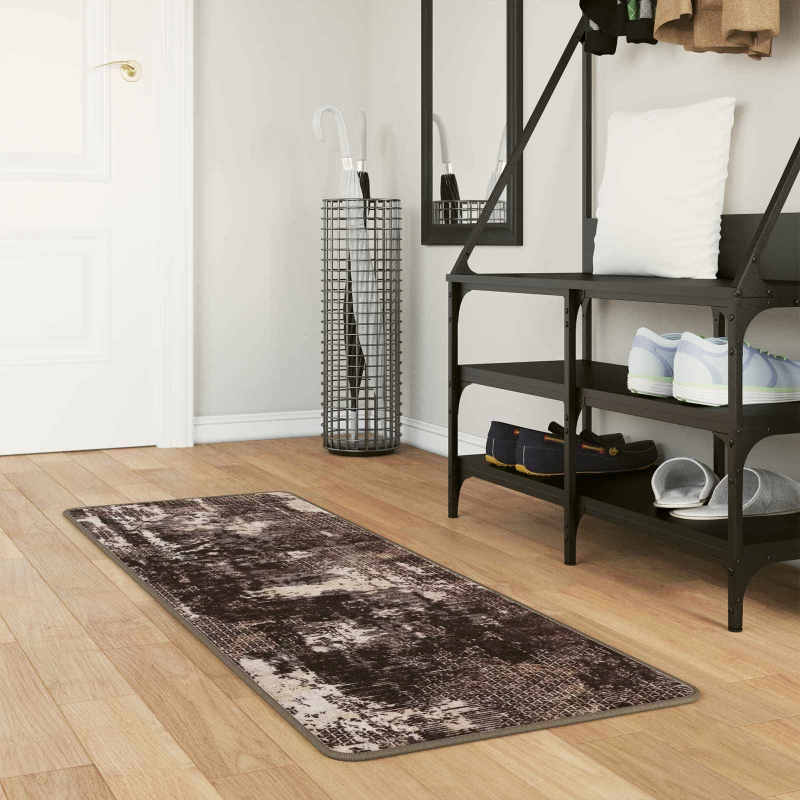 vidaXL Χαλί Runner MARSA Μαύρο 50 x 150 cm Πολυέστερ και PVC